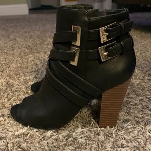 Gently used , black booties